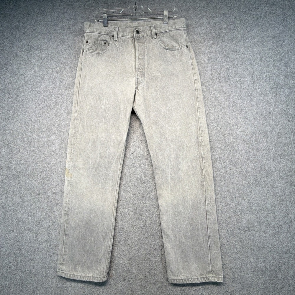 Vintage Levis 501 Jeans 36x30 (Fits 32x29) Button Fly Gray Made In USA 1977